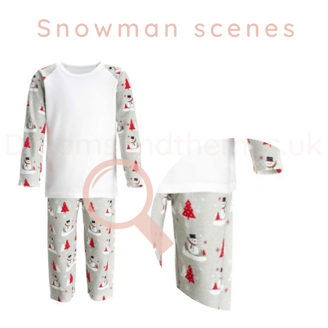 Christmas Pyjamas Snowman Scenes (Adult)